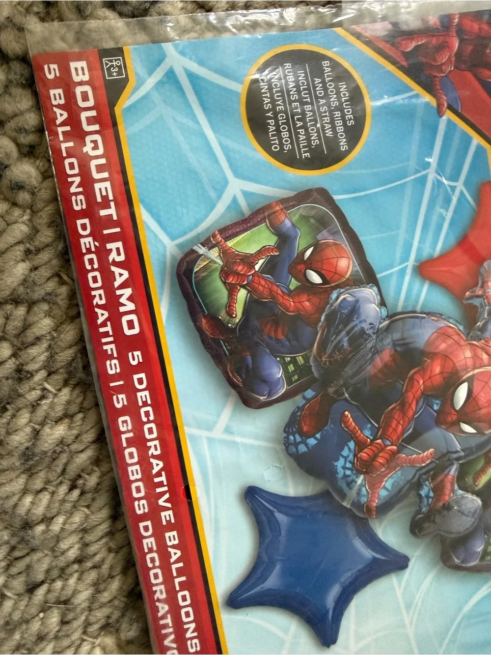 Marvel Spider-Man Foil Balloon Bouquet - 5 balloons 3 sets 28” brand new